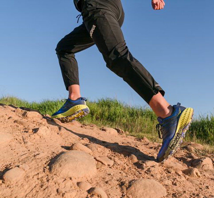 Zapatillas Trail Hoka One One Hombre - Speedgoat 4 - Azules/Verde - HLJ031486